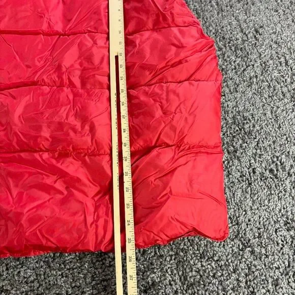 Eddie Bauer Goose Down Puffer Vest Mens Medium Red Lined Nylon Shell Sleeveless - Picture 6 of 8